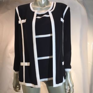 Misook Black Two Piece Sweater Set